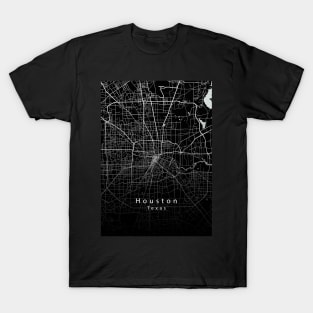 Houston Texas City Map dark T-Shirt